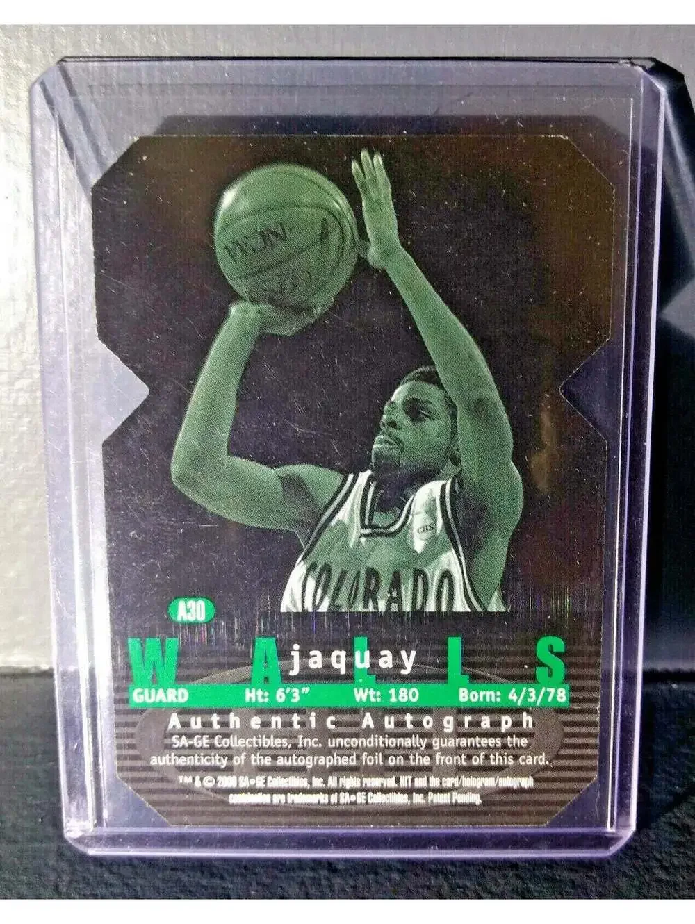 2000-01 Jaquay Walls Sage HIT Autographed Die-Cut #A30 Basketball Card
